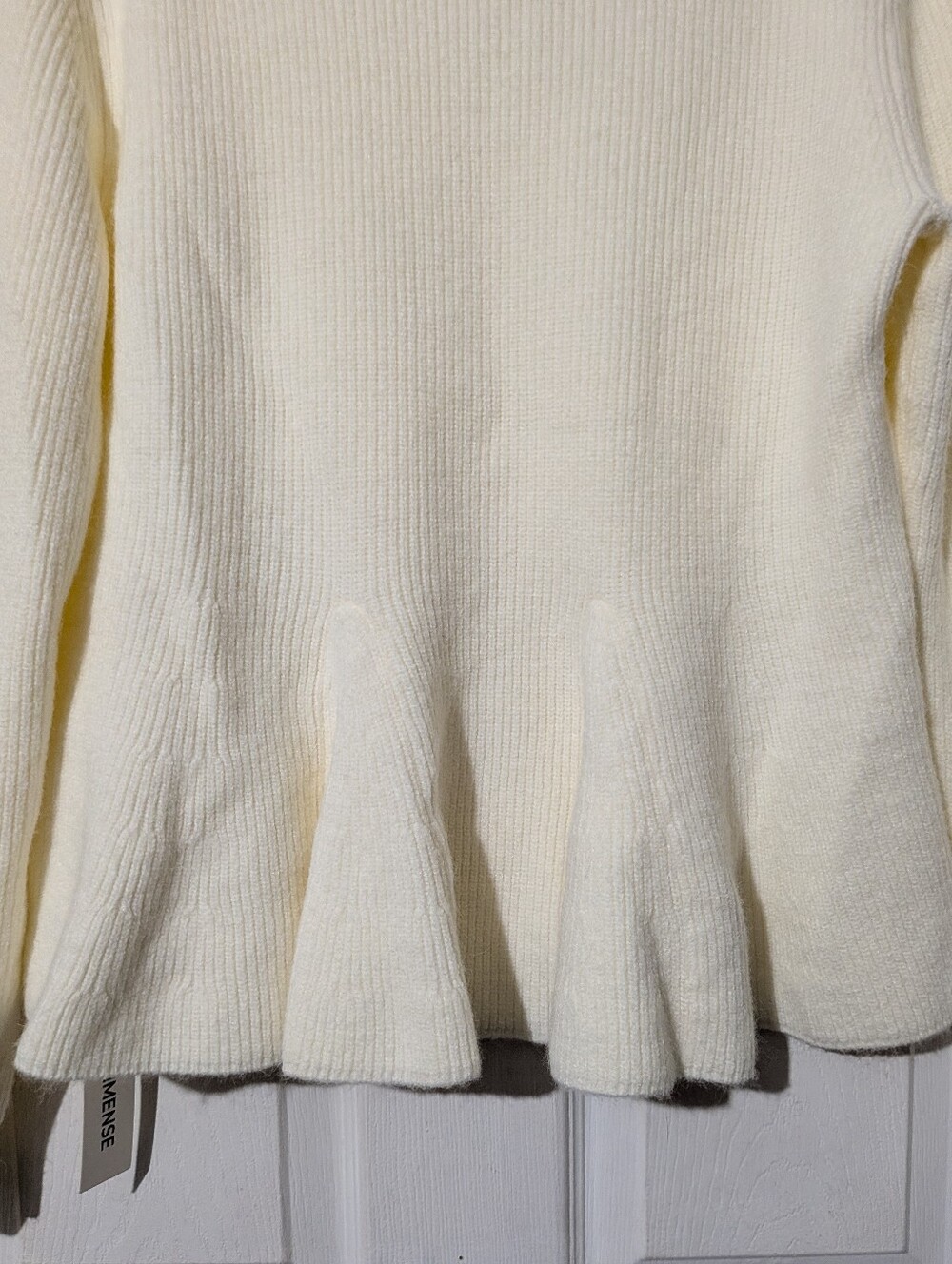Commense Peplum Cable-Knit Top with Wide Belt - Picture 14 of 16